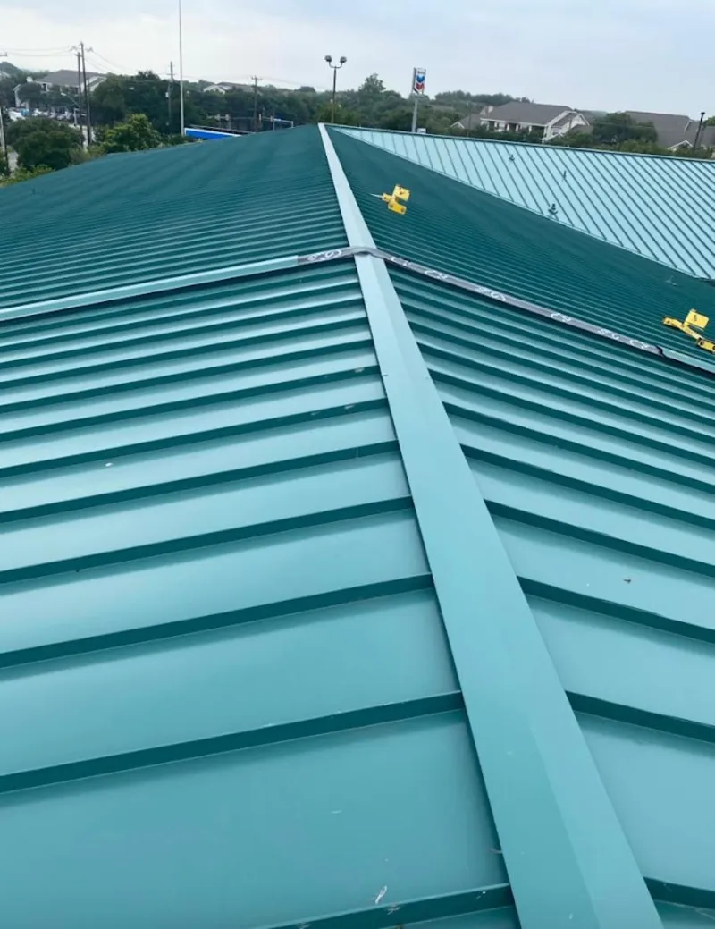 Green commercial metal roof ridge and valley for Metal Roof Repair in Aberdeen